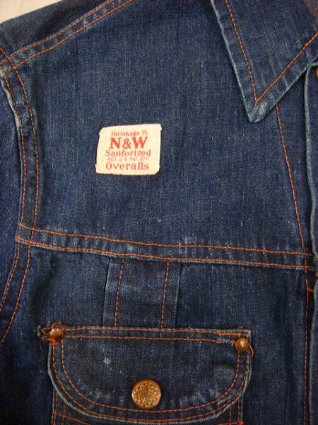 ビンテージ N&W 希少 50S 60S インディゴ デニム ワーク ジャケット 