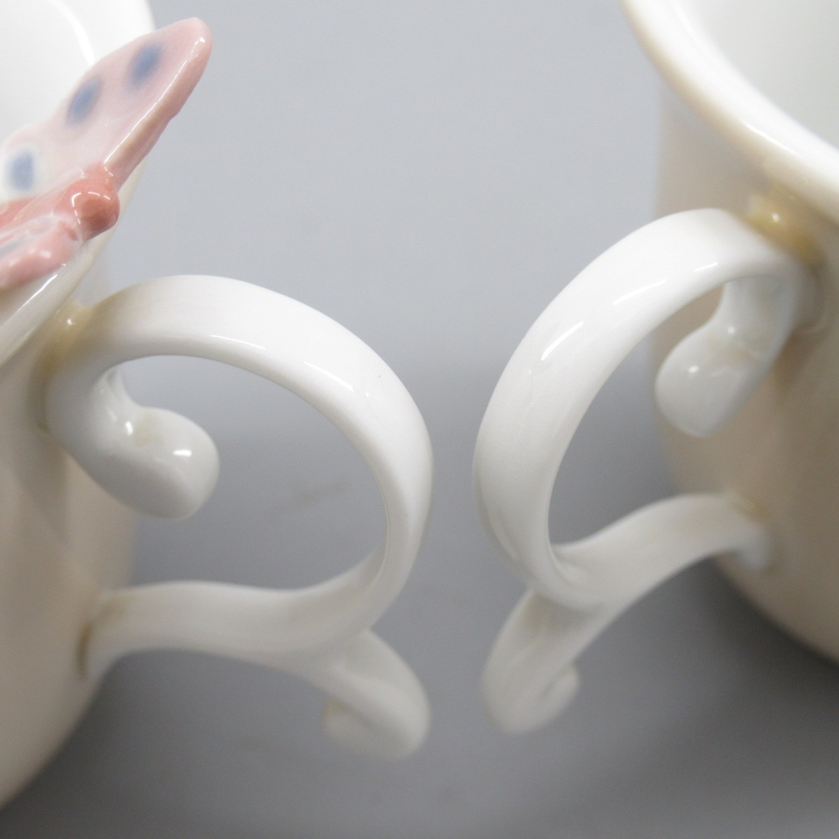 1円 リヤドロ 親子猫 / 猫と蝶々 カップ＆ソーサー 計2点 Lladro/陶器