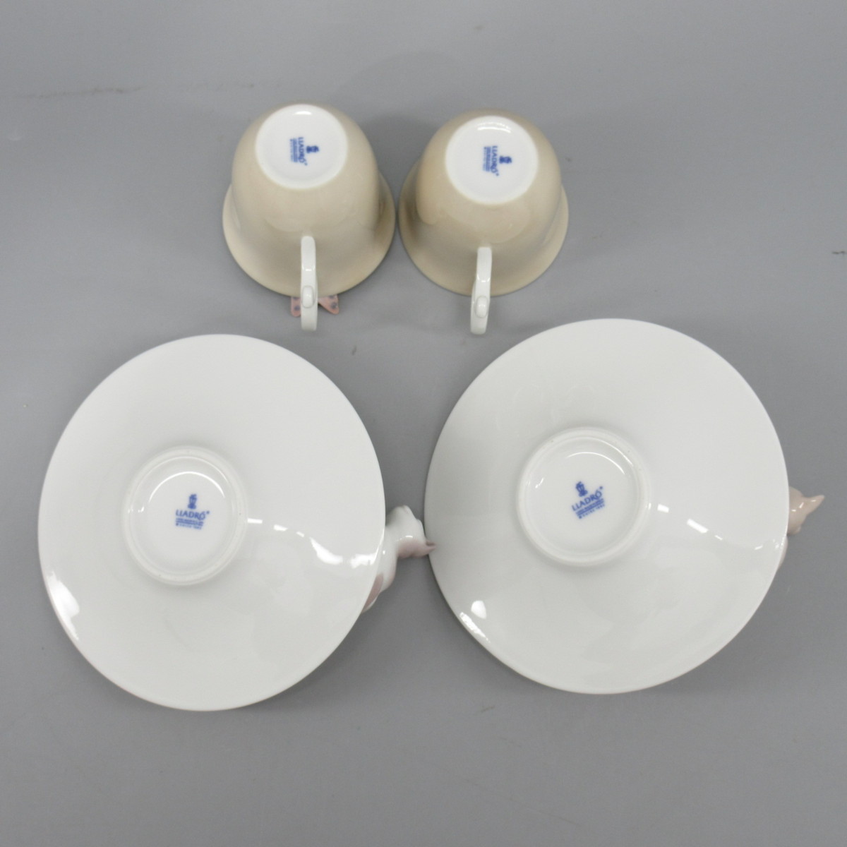 1円 リヤドロ 親子猫 / 猫と蝶々 カップ＆ソーサー 計2点 Lladro/陶器