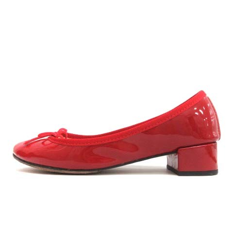 極美品』レペット カミーユ パンプス レッド 赤 リボン エナメル
