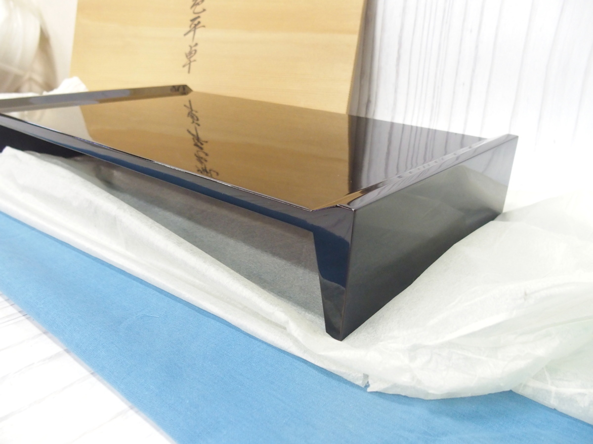 飾り卓　輪島慶塚　黒蝋色　共箱　飾り台　平卓　R1730ラ 輪島塗 漆器 慶塚作 2026年最新Yahoo!オークション 花台 -慶塚(漆芸)の