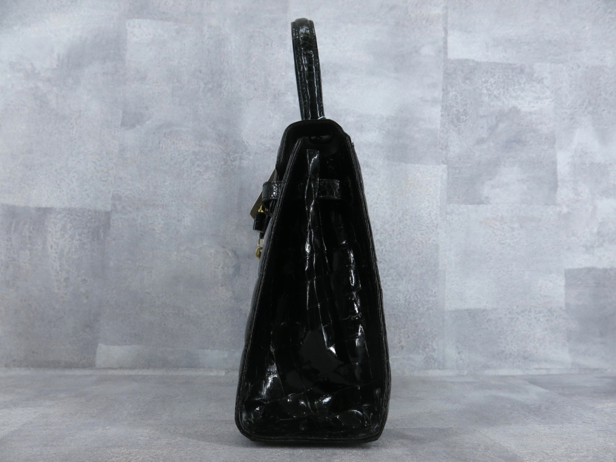 ○美品○RODANIA ロダニア○シャイニング クロコダイル 本 ワニ 革 
