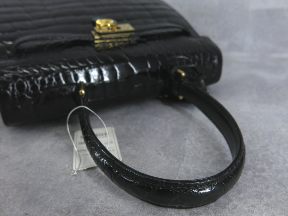 ○美品○RODANIA ロダニア○シャイニング クロコダイル 本 ワニ 革 
