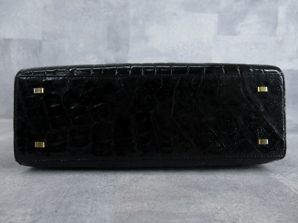 ○美品○RODANIA ロダニア○シャイニング クロコダイル 本 ワニ 革 