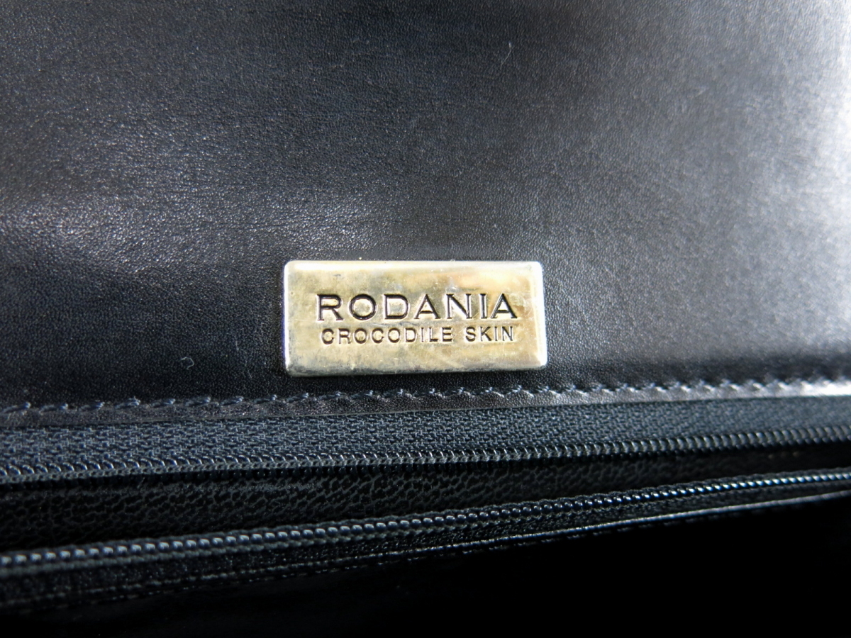 ○美品○RODANIA ロダニア○シャイニング クロコダイル 本 ワニ 革 