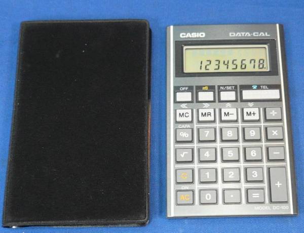 CASIO DC-100 DATA-CAL 日本製 カシオ電話帳機能 電卓 取説付(カシオ 