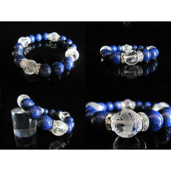 ギャンブラーに★四神ブレス 聖石ラピスラズリ＆水晶四神 NO.28_2