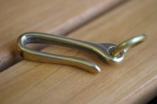 真鍮無垢 ツリバリ 釣り針 フック　ブラス ウォレットロープ 小_1