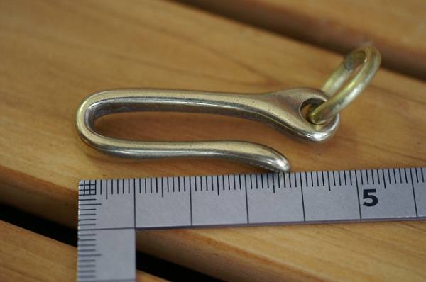 真鍮無垢 ツリバリ 釣り針 フック　ブラス ウォレットロープ 小_2