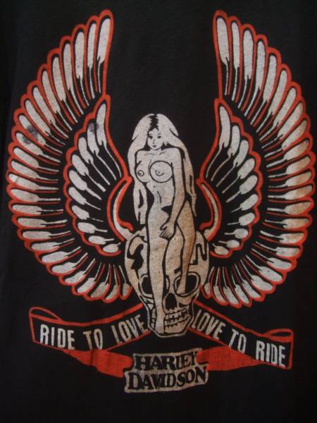 スカルウィングヌードハーレーTシャツ】ンテージテンダー北原(イラスト 