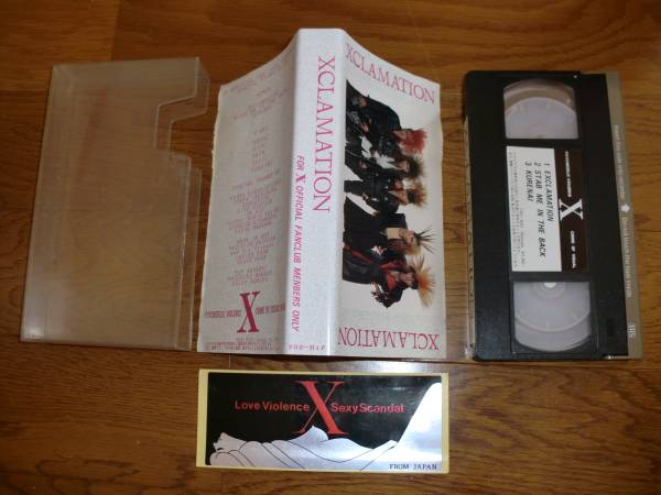 X JAPAN　　Xclamation　ステッカー　エックス　VHS X JAPAN/XCLAMATION☆ファンクラブ/FC限定ビデオ/ステッカー付き(X