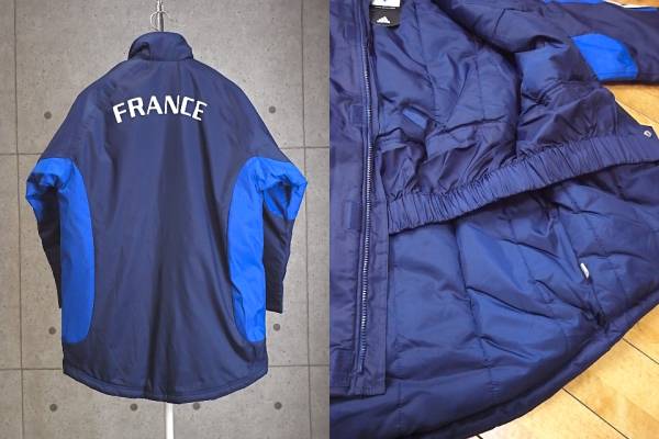 adidas フランス代表 ベンチコート ネイビー/レッド 9713/未使用☆アディダス☆フランス代表ベンチコートM(フランス)｜売買
