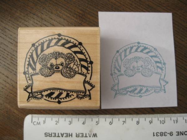 タグ作りなどに。。。リボンとベアちゃん＊輸入スタンプ中古_2