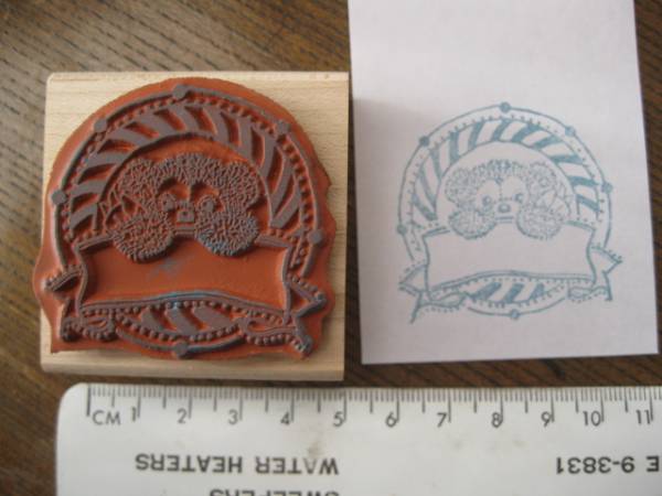 タグ作りなどに。。。リボンとベアちゃん＊輸入スタンプ中古_3