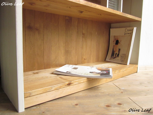 ●ワイドラック4段W88●天然木ナチュラルシャビーブラウン_2