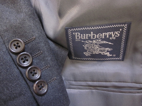 102957バーバリーBurberryグレーウールジャケット92-80-170A5 