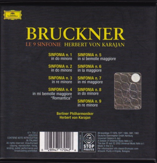 ブルックナー：交響曲全集/カラヤン＆ベルリンpo/1975～81/DG9CD_2