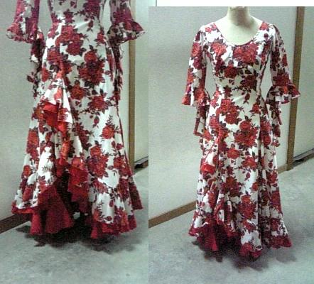 フラメンコドレス★赤ワンピース袖有り★_3