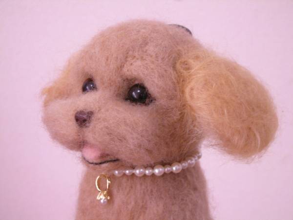 手作り羊毛フェルト☆犬・いぬ・トイプー☆ブラウン系_1