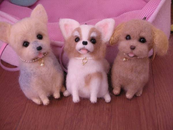 手作り羊毛フェルト☆犬・いぬ・トイプー☆ブラウン系_3