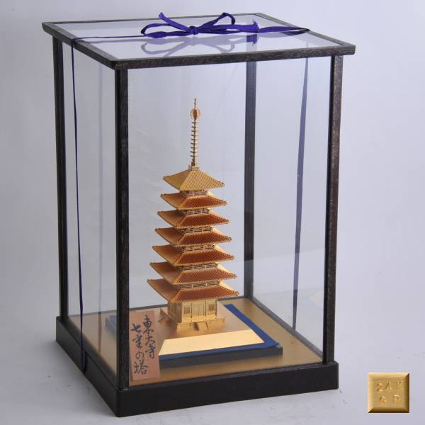 24KGP 東大寺 七重の塔置物 28.5cm(金製)｜売買されたオークション