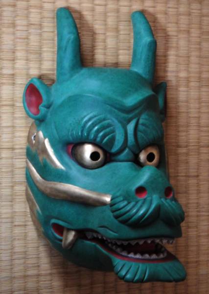 能面　龍神　大蛇　神楽面 木彫り 神楽面 【大蛇】 能面(東洋彫刻)｜売買されたオークション情報