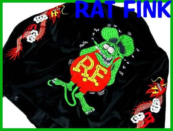 美品◇RatFinkラットフィンク 別珍スカジャン◇検HOTRODバイカー(S