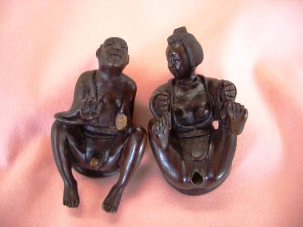 男女絡み体位 木彫り彫刻 春画 浮世絵(東洋彫刻)｜売買された