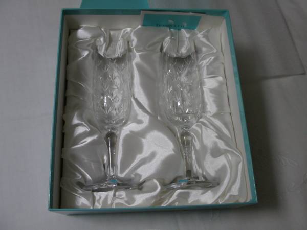 未使用★ティファニー★ワイングラスペア★フローレット_1