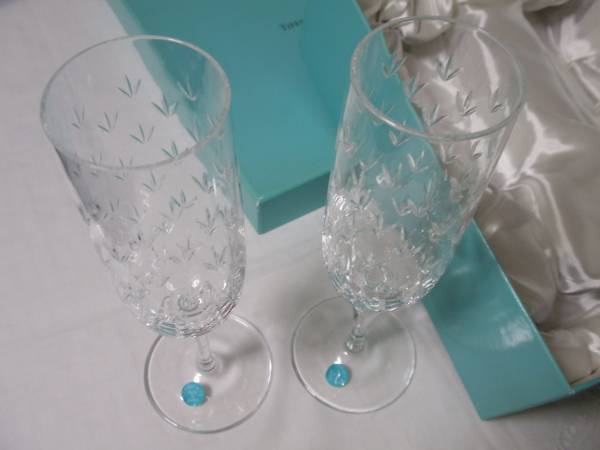 未使用★ティファニー★ワイングラスペア★フローレット_2