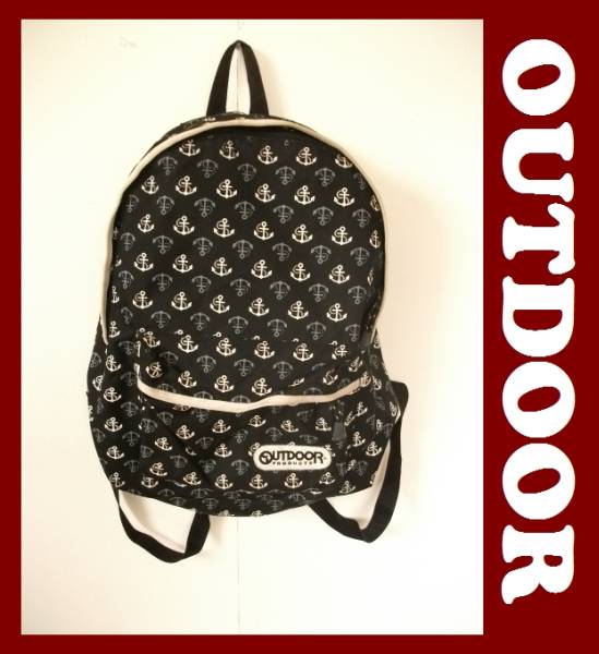 Outdoorアウトドア イカリ柄リュックサック アンカー黒 リュックサック デイパック 売買されたオークション情報 Yahooの商品情報をアーカイブ公開 オークファン Aucfan Com