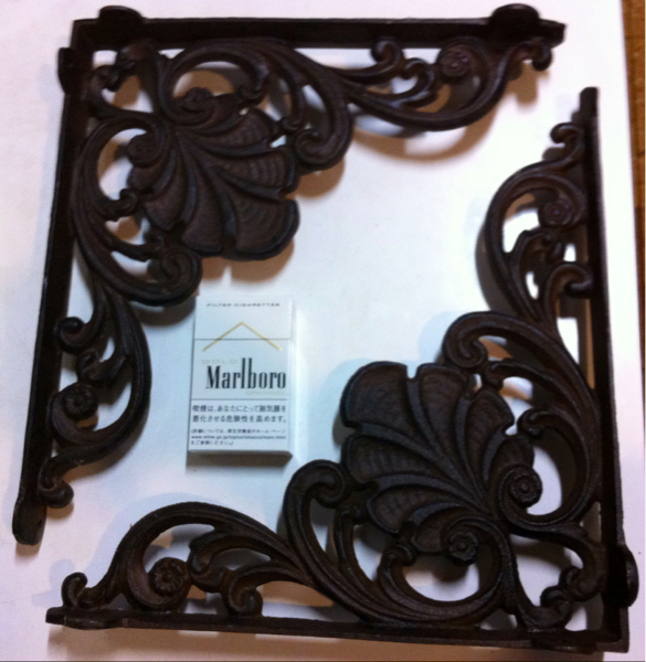 期間限定 アンティーク アイアン棚受け L字金具 アールヌーボー