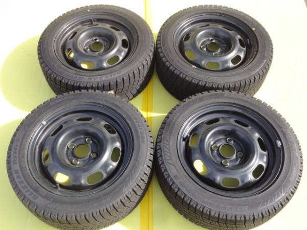 185/55R14 スタッドレス VW純正 鉄ホイールセット 4本 ポロ 