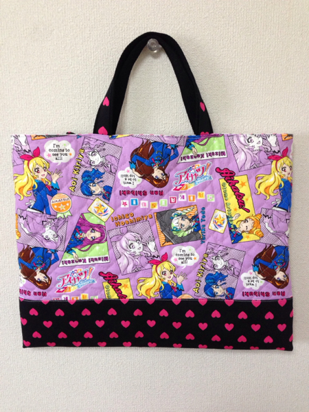 ハンドメイド＊アイカツ!＊レッスンバッグ＊パープル(レッスンバッグ 