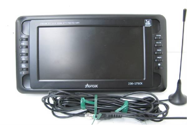 ７インチ液晶テレビ、AUOX JJO-171ek ワンセグチューナー内臓 141iy□AVOX JJO-171CK ワンセグ内蔵 7型テレビ ジャンク品□6E