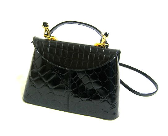 ☆ITALY製☆fratini☆クロコ型押しレザー2WAYバッグBAG☆高級 