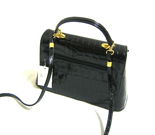 ☆ITALY製☆fratini☆クロコ型押しレザー2WAYバッグBAG☆高級 
