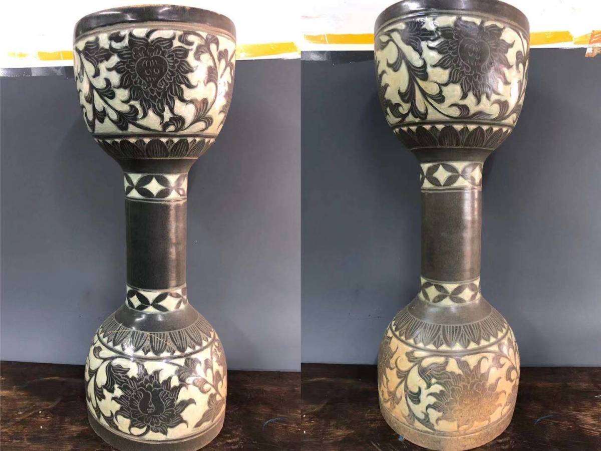 HOT，新品 中国 古染付『玉』款 梅花紋 茶壺 茶入 茶心壺 唐物 煎茶道具