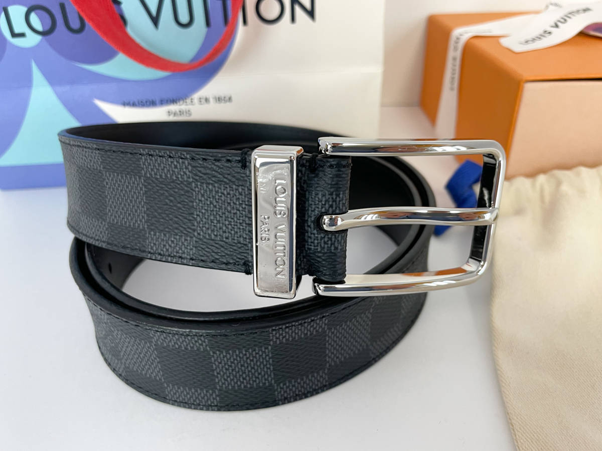 質屋】Louis Vuitton ベルト M9402 中古品 95/38 ダミエ・グラフィット 