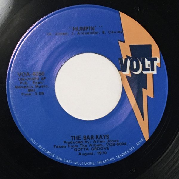 【驚きの破格値，大人気】 The Bar-Kays - Humpin' - Volt funk breaks 45(R&B、ソウル)｜売買されたオークション情報、yahooの商品情報をアーカイブ公開 - オークファン Ru0026B、ソウル