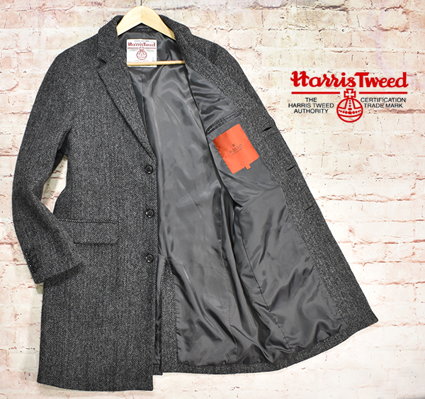 URBAN RESEARCH × Harris Tweed チェスターコート/M 美品 Sサイズ/上質冬仕様◎Harris Tweed×URBAN RESEARCH ROSSO