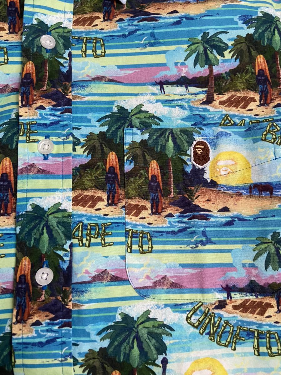 A BATHING APE BAPE マイロ undefeated コラボ アロハシャツ Lサイズ 