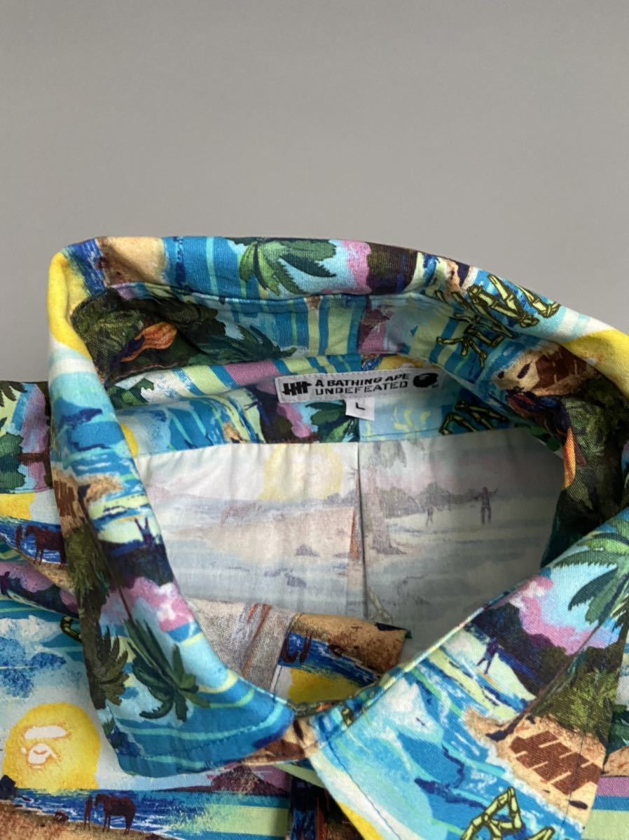 A BATHING APE BAPE マイロ undefeated コラボ アロハシャツ Lサイズ 