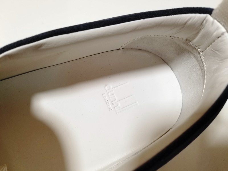1円～7.7万本物新品ダンヒル dunhill レザースリッポンシューズ「ラジアルスポイラー」スニーカー25.0㎝ スポイラーヒールデザイン | dunhill JP テーラード ブラック 24SS