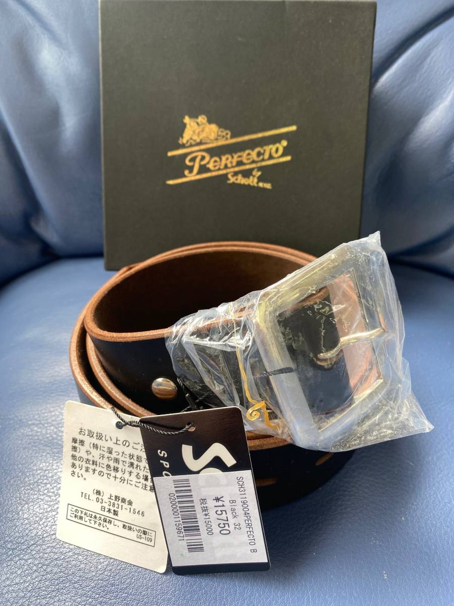 新品未使用 Schott/ショット/PERFECT BELT/パーフェクト ベルト 32 定価17600（税込）