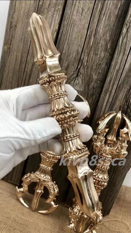 密教法具 寺院用仏具」 四大明王 独鈷杵 銅製 磨き仕上げ 23cm 密教