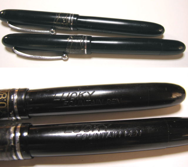 最新作，低価 戦前 インキ止め式 万年筆 LUCKY FOUNTAIN PEN 14KT