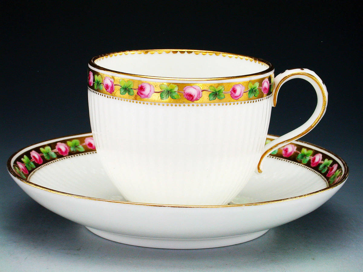 金彩 ミントン アンティーク カップ＆ソーサー 花文 英国 MINTON 