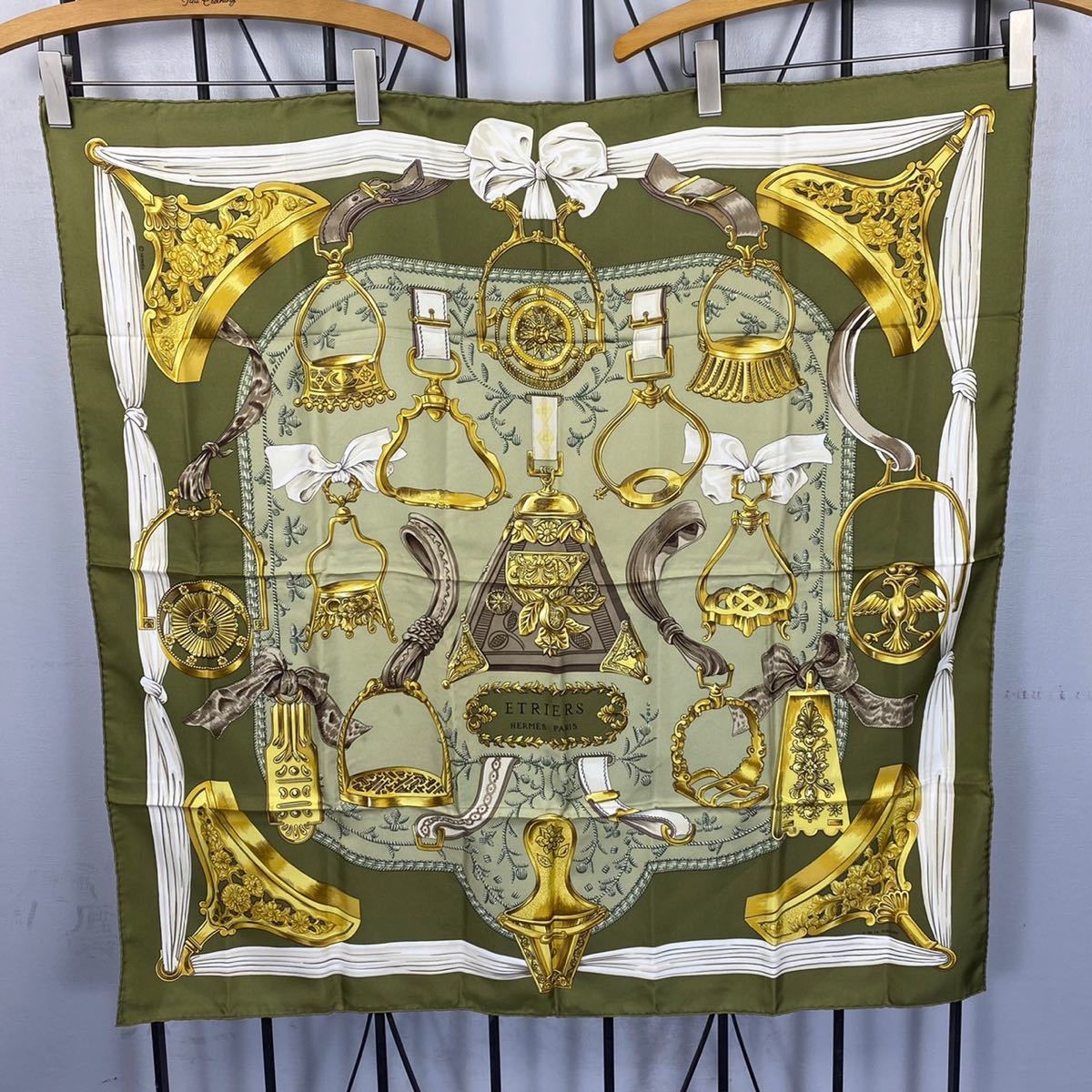 0 Hermes Scarf scarf Etriers Carre Fantaisie Silk - Brown New 