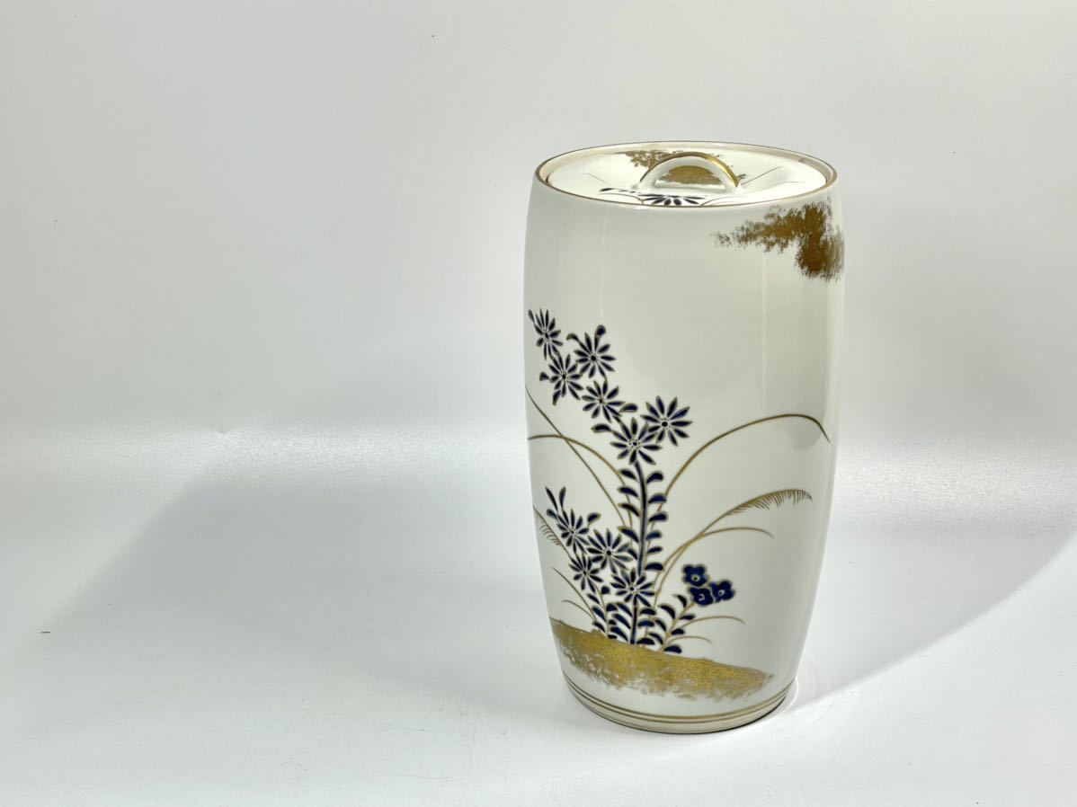 笹】祥堂 秋草文 金彩 水指 茶道具 水指 - 茶道用 中村翠嵐